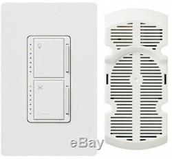 Dual Purpose Dimmer Kit, Fan Controller Light Switch Indoor Wall Mount White NEW