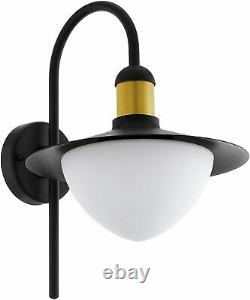 EGLO Sirmione Outdoor 1-Light Wall Light Zinc-plated Steel Black and Gold