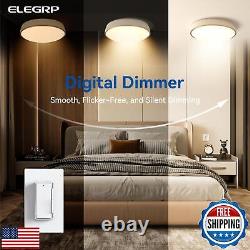 ELEGRP Digital Dimmer Light Switch for 300W Dimmable LED/CFL Lights and 600W