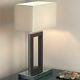 Endon 60w Portal Bedside / Living Room Table Lamp Dark Wood & Chrome 0195-dw