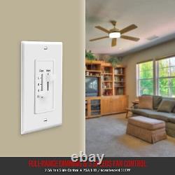 ENERLITES 3 Speed Ceiling Fan Control and Dimmer Light Switch, 2.5A Single Pole