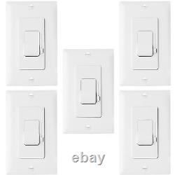 ENERLITES Decorator Slide Dimmer Switch and Wall Plate, On/Off Rocker, Single