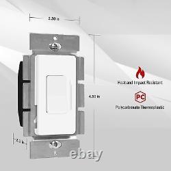 ENERLITES Decorator Slide Dimmer Switch and Wall Plate, On/Off Rocker, Single