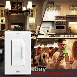 ENERLITES Decorator Slide Dimmer Switch and Wall Plate, On/Off Rocker, Single