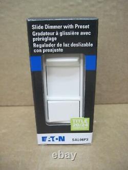 Eaton SAL06P3-W 1-Pole 3-Way Slide Dimmer with Preset BOX OF 10