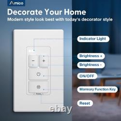 Electronic Dimmer Switch, Touch Button Control, Single-Pole with LED Indicato