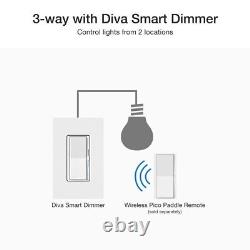 Elegant Diva Smart Dimmer Switch for Seamless Caséta Integration Light Almond