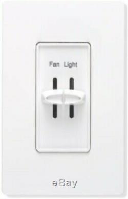 Fan and Light Slide Dimmer Switch, No S2-LFSQH-WH, Lutron Electronics Inc, 3PK