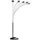 Five Arm Arch Metal Standing Floor Reading Lamp Light Dimmer Switch Nickel