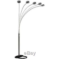Five Arm Arch Metal Standing Floor Reading Lamp Light Dimmer Switch Nickel