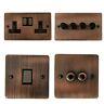 Flat Plate Antique Copper Fac3 Light Switches, Plug Sockets, Dimmers, Cooker, Tv