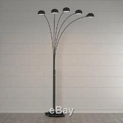 Floor Lamp 84 in. Single Base Rotary Dimmer Switch 5 Light Arc Arms Metal Base