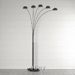 Floor Lamp 84 in. Single Base Rotary Dimmer Switch 5 Light Arc Arms Metal Base