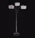 Floor Lamp Lighting Fixture 3-crystal With Dimmer Switch 40-watts Metal Gray New