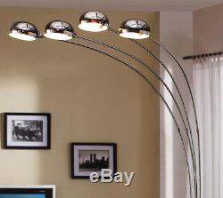 Floor Lamp Stand Metal Light Arm Arch Dimmer Switch Marble Base 4 Bulb Shades