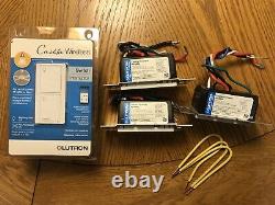 Four 4 NEW Lutron Caseta Wireless Smart Lighting Switches White PD-5ANS-WH-R