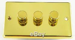 G&H Steel, Chrome, Brass, Bronze 1 2 3 4 Gang V-Pro LED Dimmer Light Switches