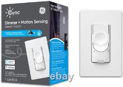 GE CYNC Smart Dimmer Light Switch + Motion Sensor, No Neutral Wire Required, Blu