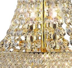 Gold Crystal Table Lamp 5 Light Large Curved Round spheres hexagonal drops