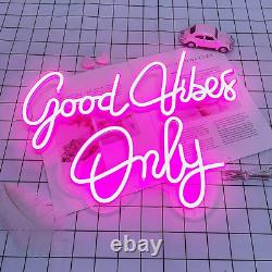 Good Vibes Only Neon Sign with Dimmer Switch, Led Hanging Neon Light by BDUN for