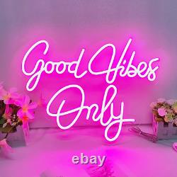 Good Vibes Only Neon Sign with Dimmer Switch, Led Hanging Neon Light by BDUN for