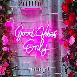 Good Vibes Only Neon Sign with Dimmer Switch, Led Hanging Neon Light by BDUN for