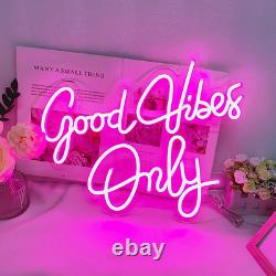 Good Vibes Only Neon Sign with Dimmer Switch, Led Hanging Neon Light by BDUN for