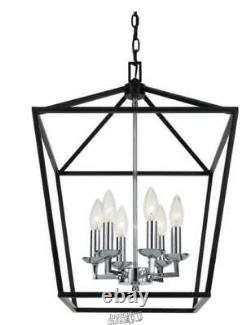 HDC-Weyburn 6-Light Black and Polished Chrome Caged Chandelier Dimmer Switch