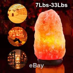 Himalayan Natural Ionic Crystal Salt Rock Light Lamp Air Purifier with Bulb 7-33Lb