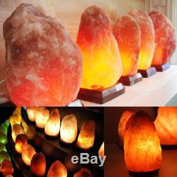 Himalayan Natural Rock Crystal Salt Night Light Air Purifier Dimmer Lamp 110V