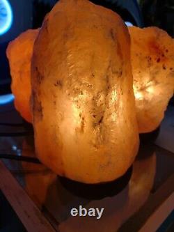 Himalayan Salt Lamp wood base with 6-foot wire and dimmer switch