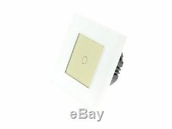 I LumoS Modern White Glass Frame Touch, Dimmer, Remote & WIFI LED Light Switches