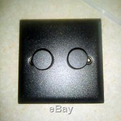 Joblot 100x Matt Black Double Dimmers and Double Light Switches, New Wholesale