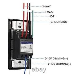 KEYGMA Black 0-10V LED Dimmer Switch for LED Lights Single-Pole or 3-Way Halo