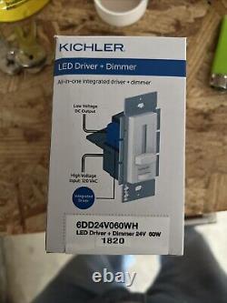 KICHLER 6DD24V060WH 60Watt Single Pole LED Driver Dimmer (LOT OF 2)