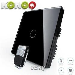 KONOQ Glass Panel Touch LED Light Smart SwitchBLACK REMOTE DIMMER 1GANG/1WAY