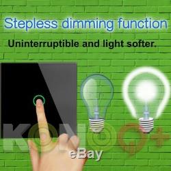 KONOQ Glass Panel Touch LED Light Smart SwitchBLACK REMOTE DIMMER 1GANG/1WAY