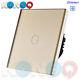 Konoq Luxury Glass Panel Touch Led Light Smart Switch Dimmer, Gold, 1gang/1way