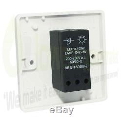 LED Dimmer Double Light Switch for Dimmable lighting White 3W to 250W 240V