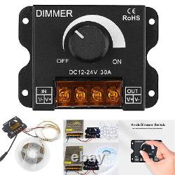 LED Dimmer Switch PWM Dimming Knob LED Light Strip Brightness Control 12V24V 30A