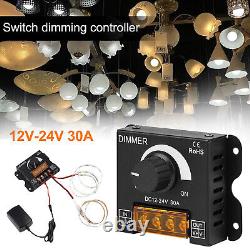 LED Dimmer Switch PWM Dimming Knob LED Light Strip Brightness Control 12V24V 30A