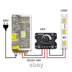 LED Dimmer Switch PWM Dimming Knob LED Light Strip Brightness Control 12V24V 30A