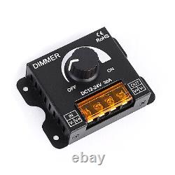 LED Dimmer Switch PWM Dimming Knob LED Light Strip Brightness Control 12V24V 30A