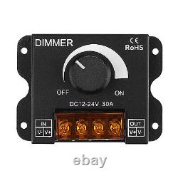 LED Dimmer Switch PWM Dimming Knob LED Light Strip Brightness Control 12V24V 30A