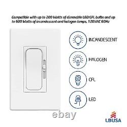 LED Dimmer Switch for LED/CFL/Incandescent Bulbs 3 Way Single Pole, 10 Pack
