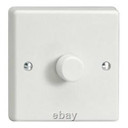LED Dimmer switch 400w Turn On Off for Lighting Circuits White Plastic