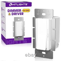 LED Driver and Dimmer Switch in One 60W, 120V AC to 12V DC, Compatible with Most