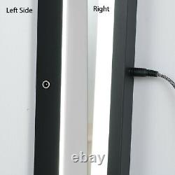 LED Full Length Mirror Wall Mounted Lighted Make Up Mirror Dimmer Touch Switch