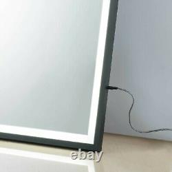 LED Full Length Mirror Wall Mounted Lighted Make Up Mirror Dimmer Touch Switch