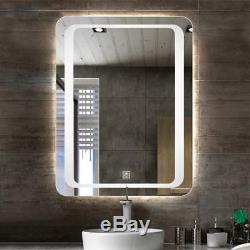 LED Illuminated Bathroom Vality Mirror Light Dimmer, Touch Switch & Anti-fog Pad